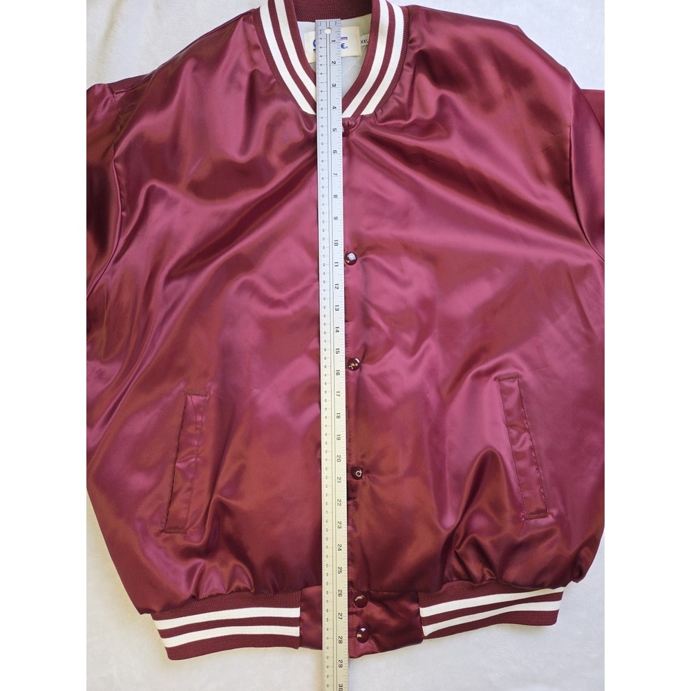 Texas A&M Aggies Vintage 80s Chalk Line Satin Bomber Jacket Maroon Red XXL USA - Picture 7 of 10